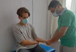 Eline taş düştüğünü sandı, yorgun mermi çıktı