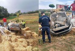 Eskişehir'de ters dönen araçtaki 3 kişi yaralandı