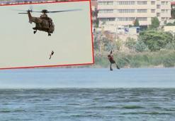 Mogan Gölü'nde helikopterli kurtarma eğitimi