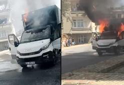 Arnavutköy'de kamyonet yangınında deodorant kutusu iddiası