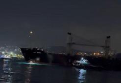 Bebek'te kargo gemisi karaya oturdu