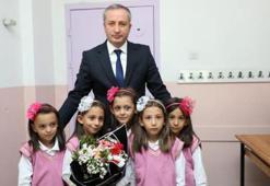 Ağrı'da beşiz kız kardeşler okula başladı