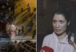 Esenyurt'ta  Ece Güney'in binada yangın çıkardığı iddia edildi; yaşanan arbede kamerada