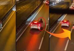 D-100'de kaza kamerada: Akan trafikte yolun karşısına geçmeye çalışırken otomobil çarptı