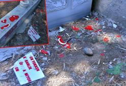 Aile mezarlığındaki Türk bayrağı motiflerini parçaladılar