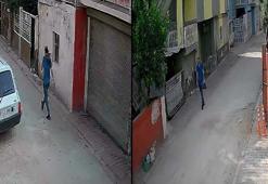 Çaldığı ziynet eşyası ve para dolu poşetle sokakta yürüdüğü anlar kamerada