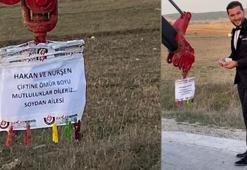 Vinçle gelin arabasının önünü kesip, bahşiş istedi