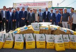 Silivri'de kanola tohumları toprakla buluştu