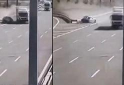 Silivri'de İBB şoförü Levent Karahan'ın öldüğü feci kaza kamerada