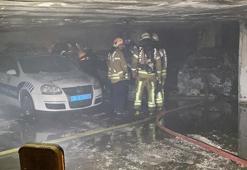 Ümraniye’de kapalı otoparkta bulunan 6 araç yandı