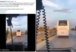 Tur midibüsü şoförü ambulansa yol vermedi; o anlar kamerada