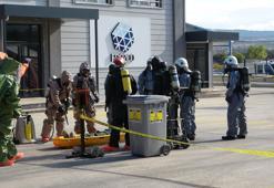 Çanakkale'de soğuk hava deposunda KBRN saha tatbikatı