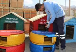 Para kasaları ile araç lastiklerinden sokak hayvanlarına yuva