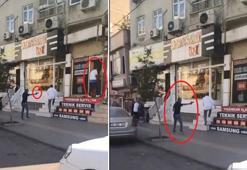 Cadde ortasındaki silahlı çatışma kamerada