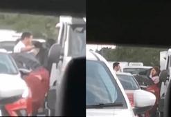 Beykoz'da sürücülerin yumruklu kavgası kamerada