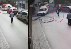 Üzerinde anahtar bırakılan araca binip, geri manevra yaptı; anne- kıza çarptı