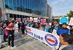 Sağlık-Sen Elazığ Üniversite Şubesi üyelerinden eylem