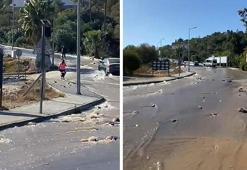 Bodrum'da ana isale hattı patladı