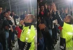 Amatör maçta tartışan taraftarları polis sakinleştirip, 'üçlü' çektirdi