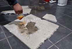 Polisten aynı adrese kumar baskını; kumar malzemelerini kimyasal ile eritmişler