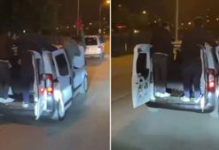 Asker uğurlama konvoyundaki tehlikeli yolculuk kamerada