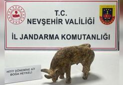 Nevşehir'de, Hitit döneminden 3 bin yıllık boğa heykeli ele geçirildi