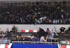 Basketbol maçında deprem tatbikatı