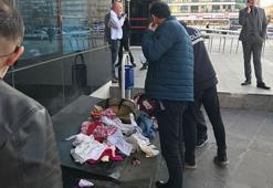 Kayseri'de, adliyenin savcılık kapısına bırakılan şüpheli valizlerden kıyafet çıktı