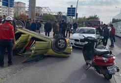 Şanlıurfa'da ters dönen otomobilde sıkışan 2 kişi yaralandı