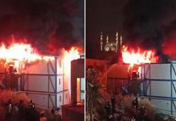 Ümraniye'de inşaat şantiyesinde yangın; 1 işçi öldü, 3 işçi hastaneye kaldırıldı