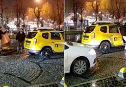 Depremzedelere verilen yardım malzemelerini taksiyle götürdüler