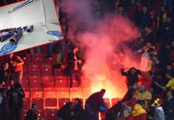 Göztepeli taraftarı ağır yaralayan işaret fişeği, emniyette sergilendi