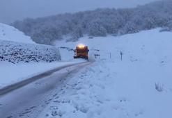 Tunceli'de kar yağışı; kara yolu kapandı