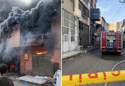 Sünger atölyesinde çıkan yangın, 1 saatte söndürüldü