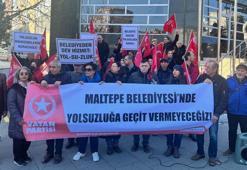 Maltepe Belediye önünde "ayakkabı" protestosu