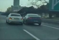 Basın Ekspres yolunda trafikte akıl almaz magandalık