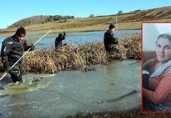 Kayıp kadın için gölette arama yapıldı