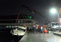 Bebek Sahili'nde su alan lüks tekne battı