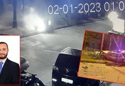 Otomobilin palmiyelere çarptığı kaza kamerada: 1 ölü, 1 yaralı