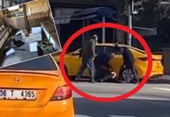 Taksi durağına zarar veren kişiyi dövüp, polise teslim ettiler