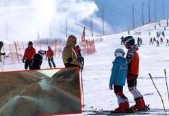 Erzurum'da kayak merkezlerine 270 bin metreküp suni kar yağdırıldı