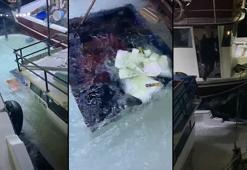 Batma tehlikesi geçiren teknedeki balıkçılar kurtarıldı; o anlar kamerada