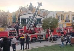 Sultanahmet'te 2 katlı restoranın çatısı alev alev yandı