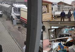 Park halindeyken freni boşalan TIR, taksi durağına ile 5 araca çarptı