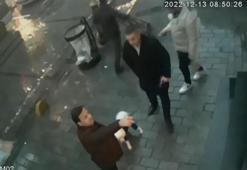 Laleli'de mülk sahibi ile kiracı arasındaki tartışma güvenlik kamerasında