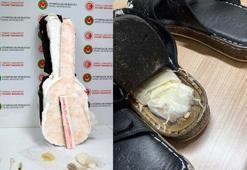 Gitar kılıfı ve terlik tabanından uyuşturucu çıktı