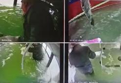 Otobüsün baraja devrilmesi, araç kamerasında