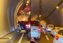 Beykoz'da asker konvoyunda tüneli kapatıp maytap patlattılar