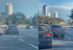 Üsküdar'da otomobil sürücüsünün önünü kesti