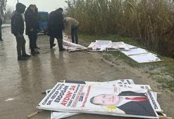 Cumhurbaşkanı Erdoğan'ın afişleri dereye atıldı